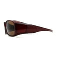 thumbnail image 4 of Polarized 60mm Classic Fit Over Wrap Rectangular Sunglasses Red Brown, 4 of 4