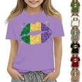 thumbnail image 3 of CCRFTGI Mardi Gras Shirt for Kids Girls Size 10-12 Funny Mardi Gras Lips T Shirts Fashion Beads T-Shirt Holiday Crew Neck Carnival T-Shirt Gray 9-10 Years, 3 of 4