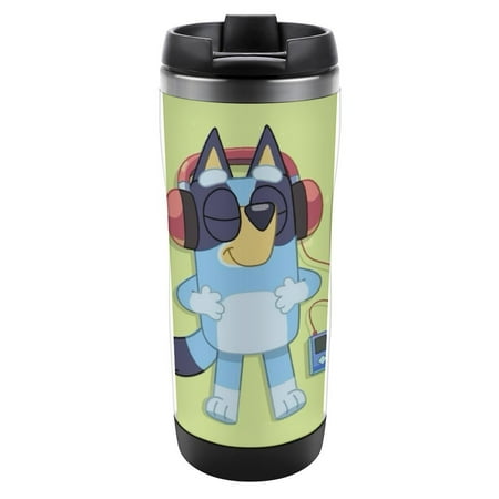 

14 oz Stainless Steel Vacuum Insulated Coffee Tumbler Cup with Leak-proof Lid Travel Coffee Mug Cup Reusable Coffee Travel Water Tumbler Cup (Bluey)