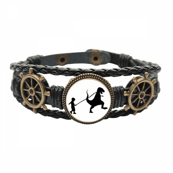 children dinosaur movement Leather Braided Ocean Bracelet Wristband