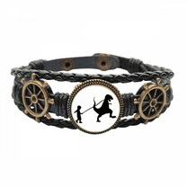 children dinosaur movement Leather Braided Ocean Bracelet Wristband