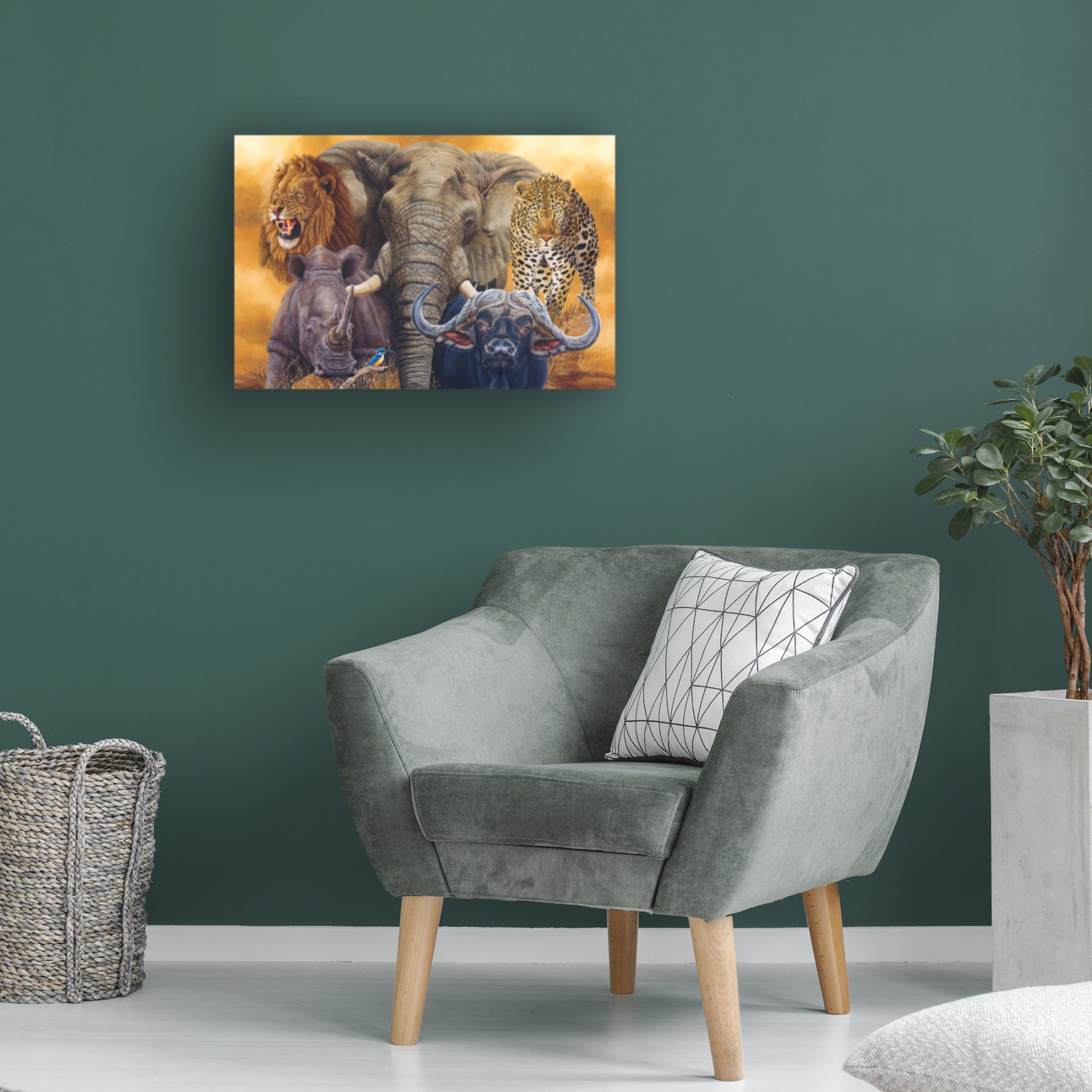 Canvas Wall Art - Delene Lambert 'The Big Five' Wall Art for Living Room, Bedroom, or Office Décor by Trademark Fine Art - 19 x 12 Inches