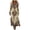 A-Beige57, variant on Ethnic Patterned Maxi Dress for Women Long Sleeve V Neck Bohemian Everyday Sundress