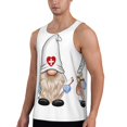 thumbnail image 2 of Uemuo Nurse doctor gnome Pattern Men's Muscle Shirts Sleeveless Dry Fit Gym Workout Tank Top Lightweight Sports Tank Top Beach Tank Top, Loose-fit Sleeveless Shirt-Large, 2 of 7