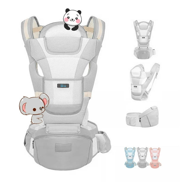 Mochila Porteo Ergonomico Baby Gaon Cangurera 4 En 1 Gris