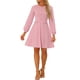 thumbnail image 1 of Vestido de trabajo de manga larga con decoración de botones en contraste para mujeres Inspire Chic XL Rosa, 1 of 6