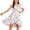White, variant on Spazoro Girls Midi Cold Shoulder Dresses, Sleeveless A-Line Crew Neck Floral Print Casual Summer Dresses for Girls White Size 10-11