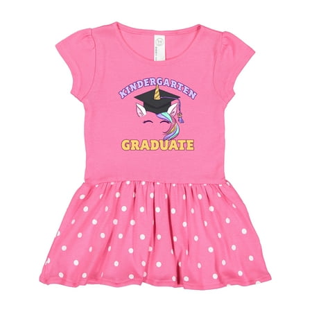 

Inktastic Kindergarten Graduate Unicorn with Graduation Cap Gift Toddler Girl Dress