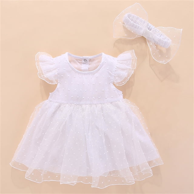 Robe d'Été pour Tout-Petit, Robe Tutu à Volants pour Filles, Robe de Fête pour Tout-Petit, Robe en Tulle pour Filles 6-9 Mois