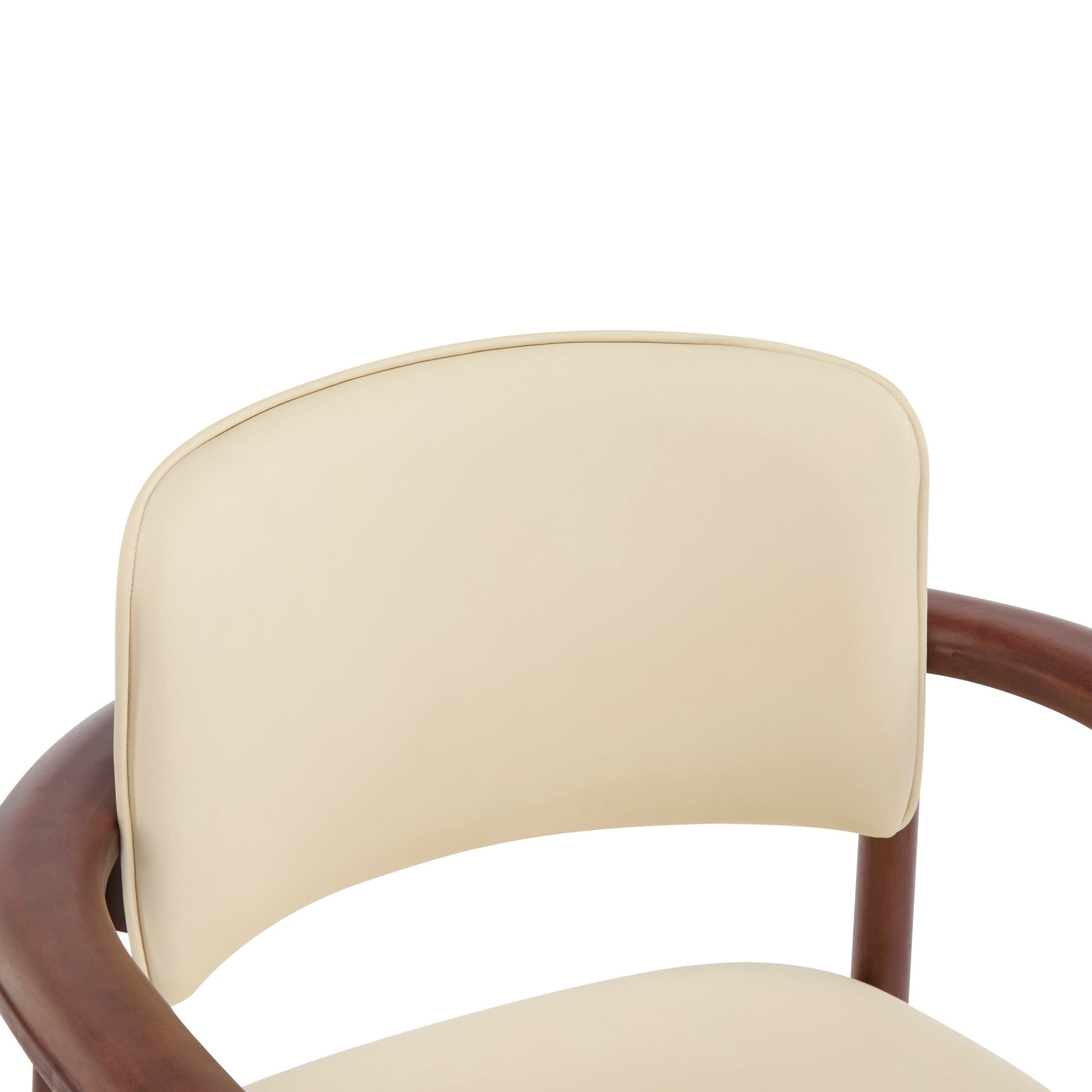 Sailvan Set of 2 Wood Dining Chairs,Mid-Century Modern Kitchen Chairs with Beige PU Leather Cushions & Dark Walnut Frame,300lb Capacity,Beige