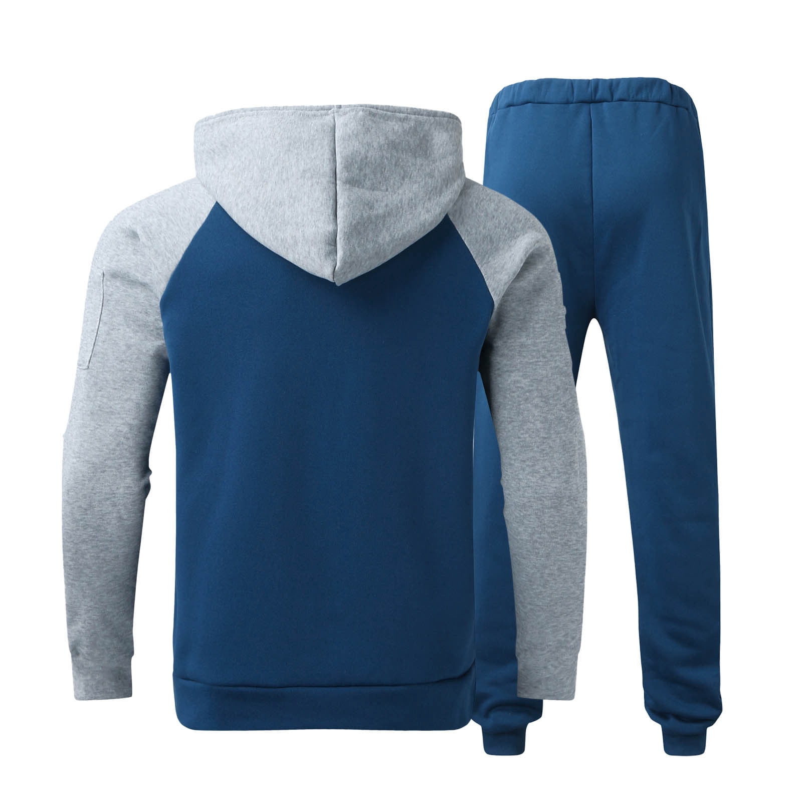 Pull Homme à Capuche Avec Poches - Veste Hiver épaisse Color Block Manches Contrastées - Style Décontracté Et Chaud