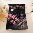 thumbnail image 5 of Homewish Japanese Ink Painting Queen Sheets,Romantic Cherry Blossom Queen Sheet Sets,4 Pieces,1 Flat Sheet, 1 Fitted Sheet and 2 Pillowcases, 5 of 6