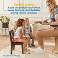 thumbnail image 3 of ECR4Kids Wooden Hideaway Chair, Children's Furniture, Dark Walnut/Grey Wash, 2-Pack, 3 of 9