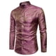 thumbnail image 3 of Cuello Alto Manga Larga Paisley Primavera Hombres Camisa Abotonada Tops (Rojo 3Xl)-200449.05 Likrtyny Caballero, 3 of 5