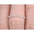 thumbnail image 3 of 0.25 Ct Classy Semi Eternity Wedding Band With Real Moissanite Diamonds With 18K White Gold Plating, Promise Ring, Anniversary Ring, 3 of 4