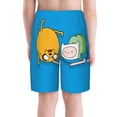 thumbnail image 5 of Adventure Time Jake Dog Finn Boy's Board Shorts Teen Swim Trunks Drawstring Quick Dry Beach Shorts Summer Swimsuits with Mesh Lining and Pockets, 5 of 8