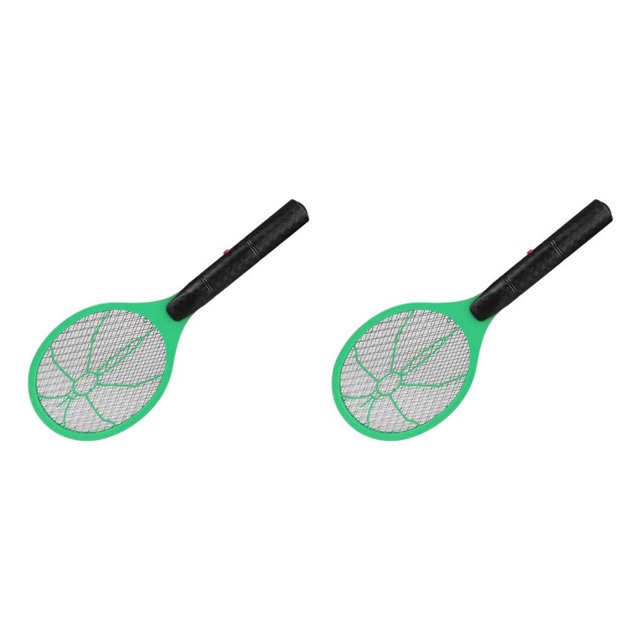 Monstrate Matamoscas eléctrico, matamoscas, repelente de insectos eléctrico de malla de 3 capas, raqueta antiinsectos, mango largo inalámbrico, Verde 2piezas Monstrate CBP000521