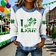 thumbnail image 1 of TaTaai Women's St Patrick's Day Long Sleeve Round Neck Color Block Shirt, Fashion Casual Style, Soft Fabric for Holiday Daily Outings Gift, 1 of 5