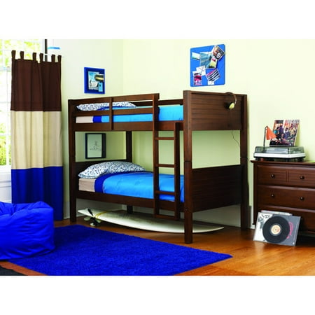 your zone zzz place to be bunk bed, walnut, twin
