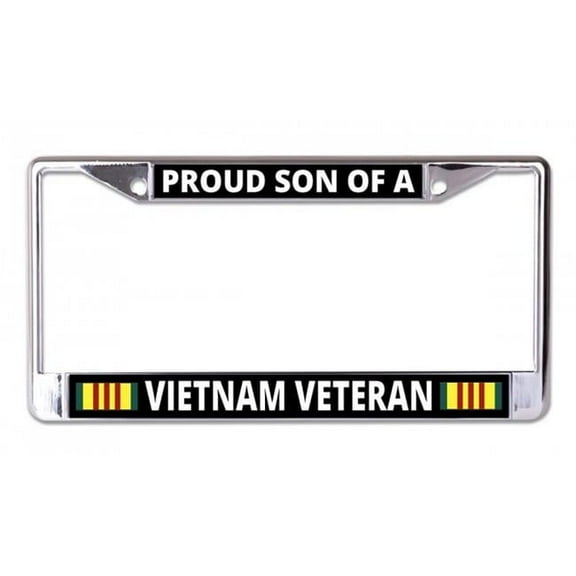 212 Main LPO6928 6 x 12 in. Proud Son of a Vietnam Veteran Chrome License Plate Frame