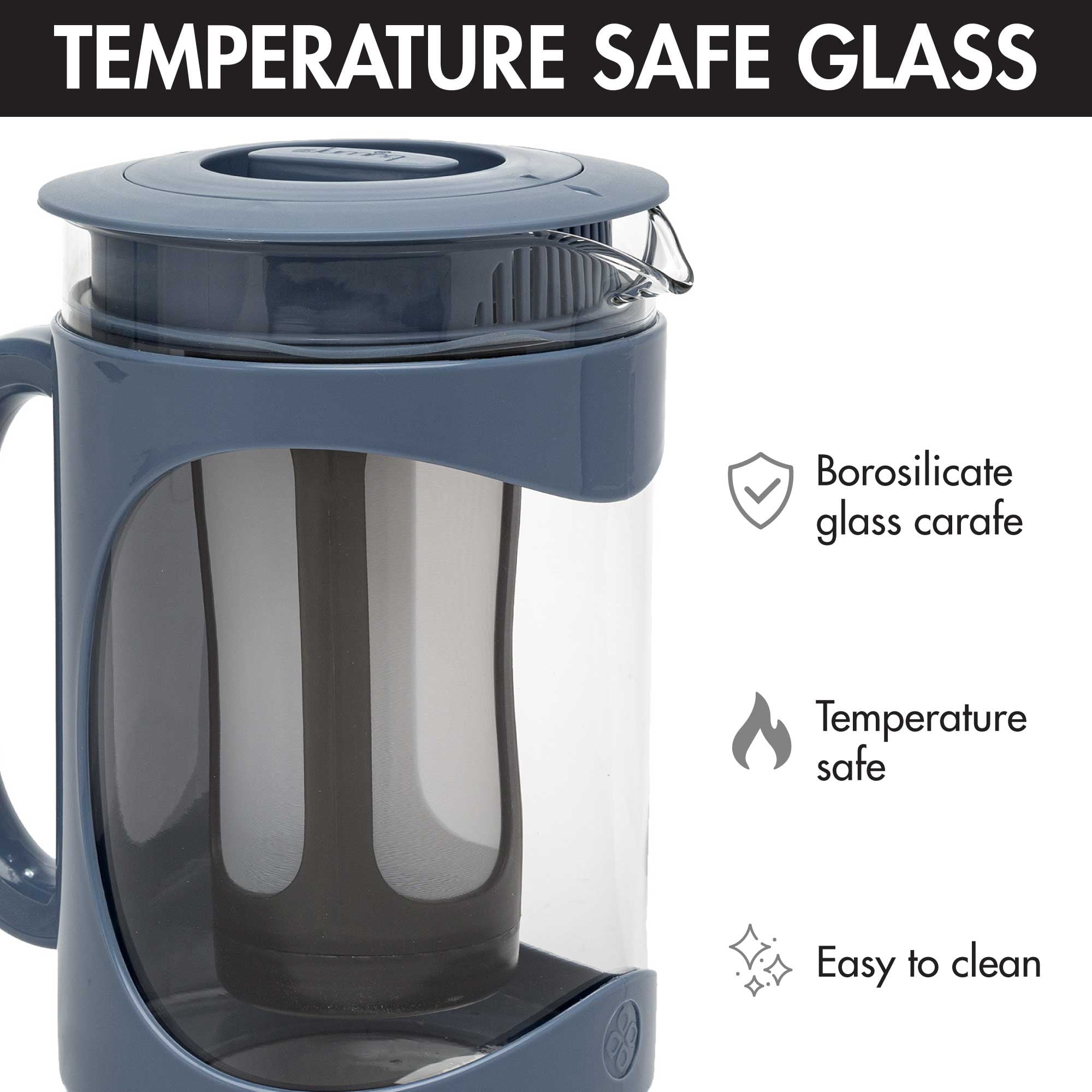  Primula Burke Deluxe Cold Brew Iced Coffee Maker, Comfort Grip  Handle, Durable Glass Carafe, Removable Mesh Filter, Perfect 6 Cup Size,  Dishwasher Safe, 1.6 qt, White: Home & Kitchen