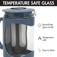 thumbnail image 6 of Primula Burke Deluxe Cold Brew Iced Coffee Maker, Comfort Grip Handle, Durable Glass Carafe, Removable Mesh Filter, Perfect 6 Cup Size, Dishwasher Safe, 1.6 Qt, Blue, 6 of 8