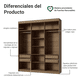 thumbnail image 4 of Ropero Closet Madesa Venus Con 4 Cajones 180cm Marrón, 4 of 7