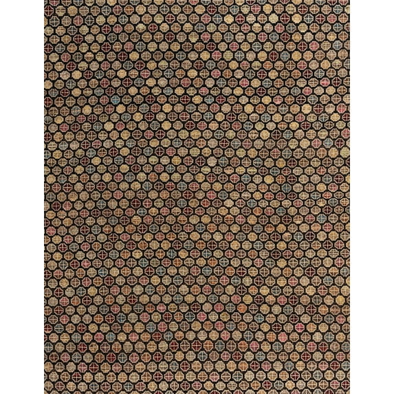 Ahgly Company Indoor Rectangle Abstract Orange Brown Abstract Area Rugs, 7' x 9'