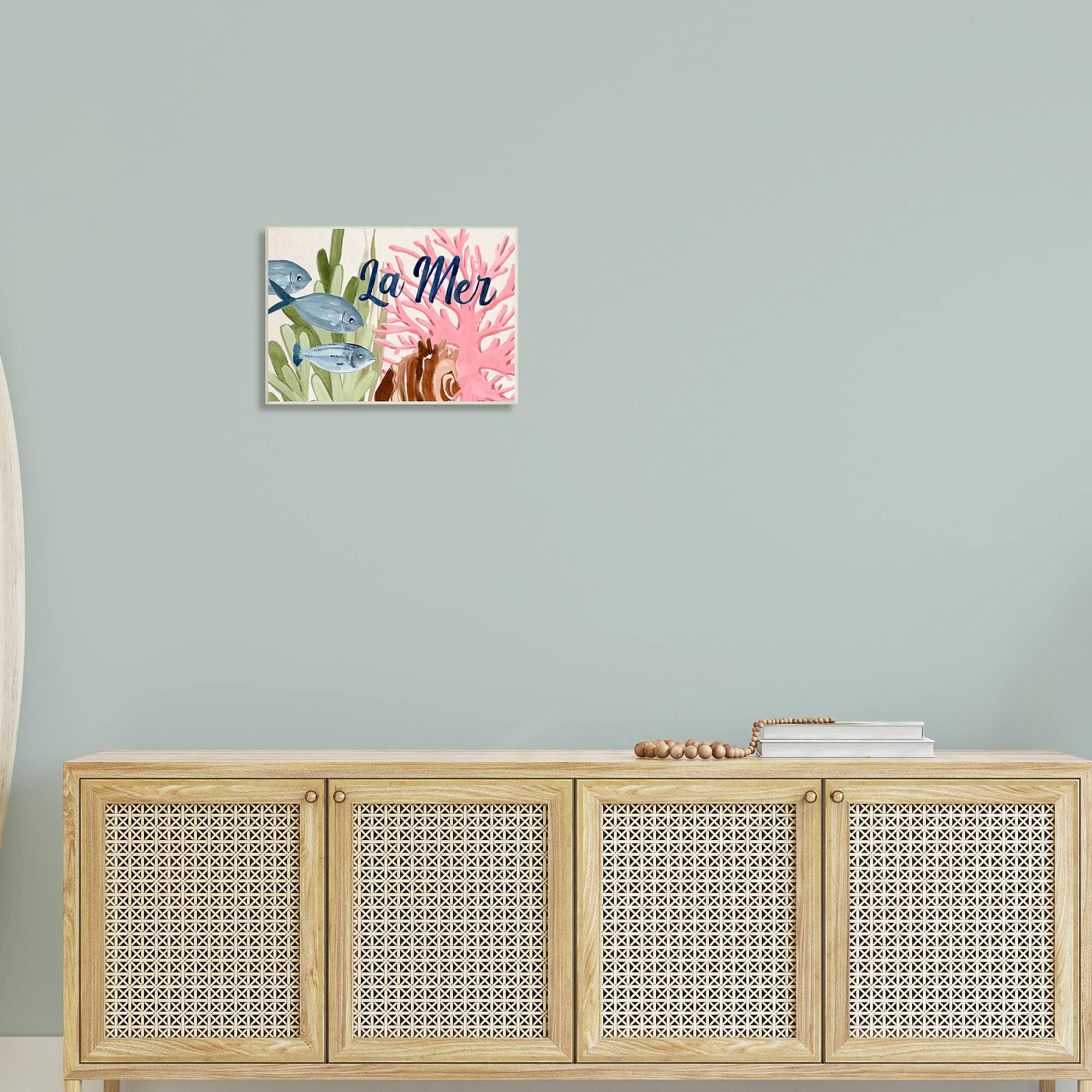 Stupell Industries La Mer Fish Shallow Sea Shell Coral Algae ,19 x 13, Design by Annie Warren