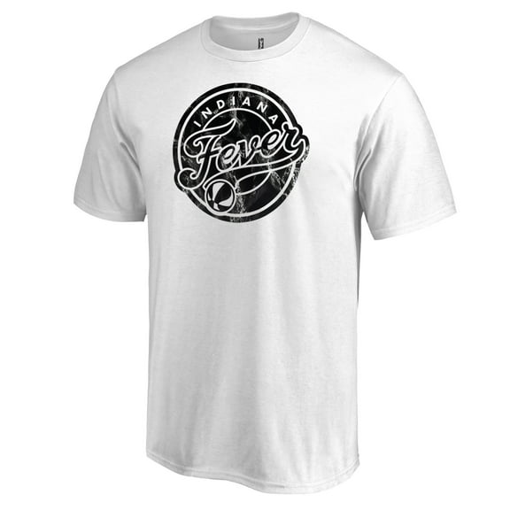 Men's White Indiana Fever Marble T-Shirt