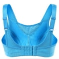 thumbnail image 6 of Deyllo Women's Sports Bras Plus Size High Impact Full Support Non-padded Wireless Workout Running Exercise Bra Activewear, Blue 42D, 6 of 12