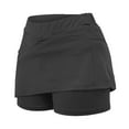 thumbnail image 4 of Ruyang Rip Skirt Length 2 Women's Fashionable Minimalist Solid Color Double Layer Tennis Skirt Pants, 4 of 6