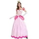 thumbnail image 3 of Women's Super Mario Peach Costumes Pink Princess Toadstool Dress With Gloves, Headdress Set Halloween Costume Dress Up, 3 of 5