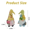 thumbnail image 2 of Spring Gnome Figurines Set of 2, Floral Garden Decor with Bee and Butterfly, Yellow and Green Hats, Resin, 4.53 inches Height, 2 of 7