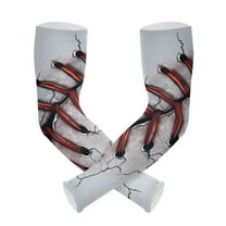 ALAZA Baseball Pattern UV Sun Protection Arm Sleeves UPF 50  Compression Cooling Sleeve 1 Pair