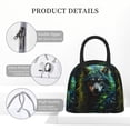 thumbnail image 4 of Pofeuu Realistic Style Colorful Wolf A Print Lunch Bag for Adult Insulated Lunch Box,Leakproof Cooler Food Lunch Containers Reusable High Capacity Lunch Tote Bags-One Size, 4 of 6