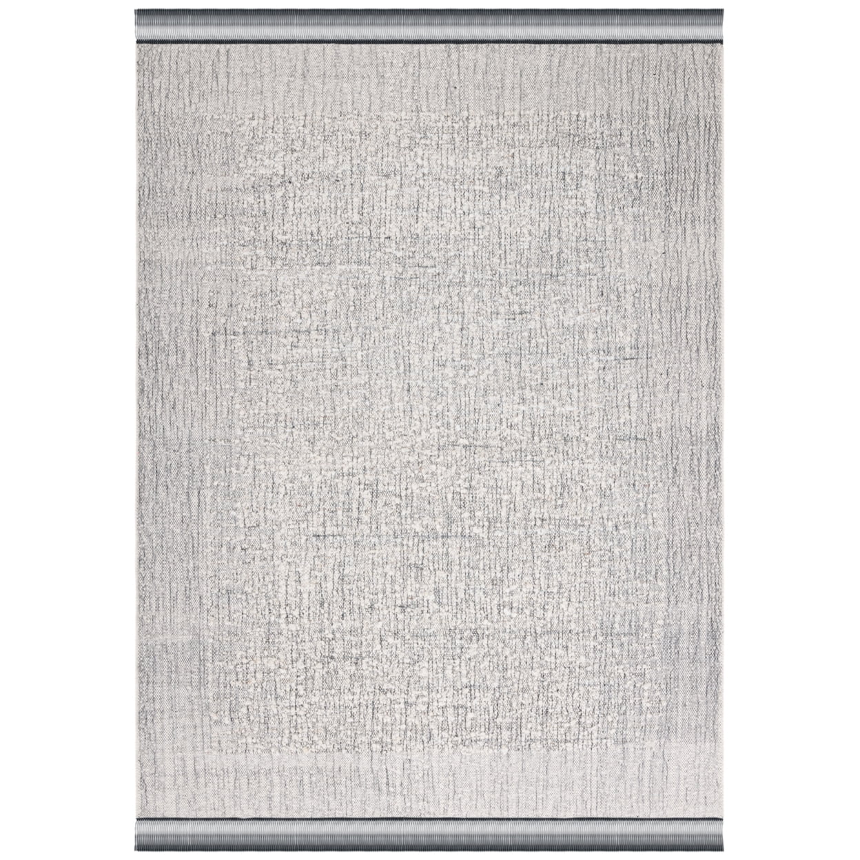 SAFAVIEH Natura Victoria Distressed Cotton Area Rug, Ivory/Black, 4' x 6'