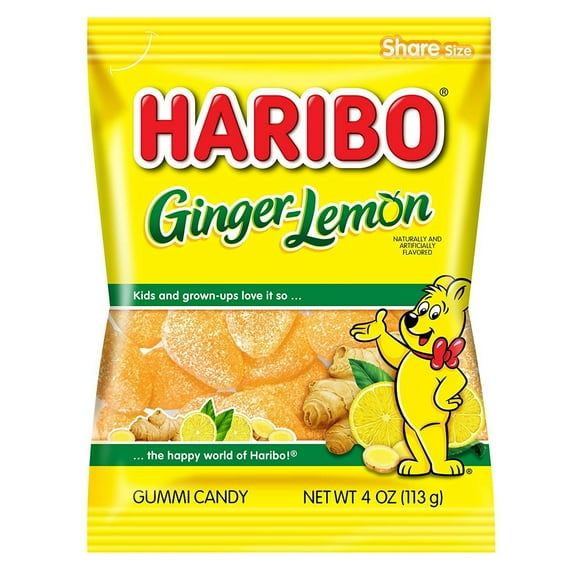 Gummi Candy, Ginger-Lemon, 4 Oz. Bag (Pack Of 12)