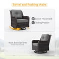 thumbnail image 5 of Gotland 7-Piece Outdoor Patio Furniture Set, 3-Seat Sofa, 2 Wicker Swivel Chairs, coffee Table, 2 Ottomans & Wicker Fire Pit Table, All-Weather Outdoor Set, Gray, 5 of 6