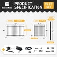 thumbnail image 3 of CAPHAUS 76FT Heavy Duty Flat Top Fence Barrier Kit, Anti-Rust Metal Steel Fence with 4FT Height X 6FT Width Panels, with Flat Top Fence Gate, Posts, Connectors, Outdoor Fencing for Yard, 3 of 10