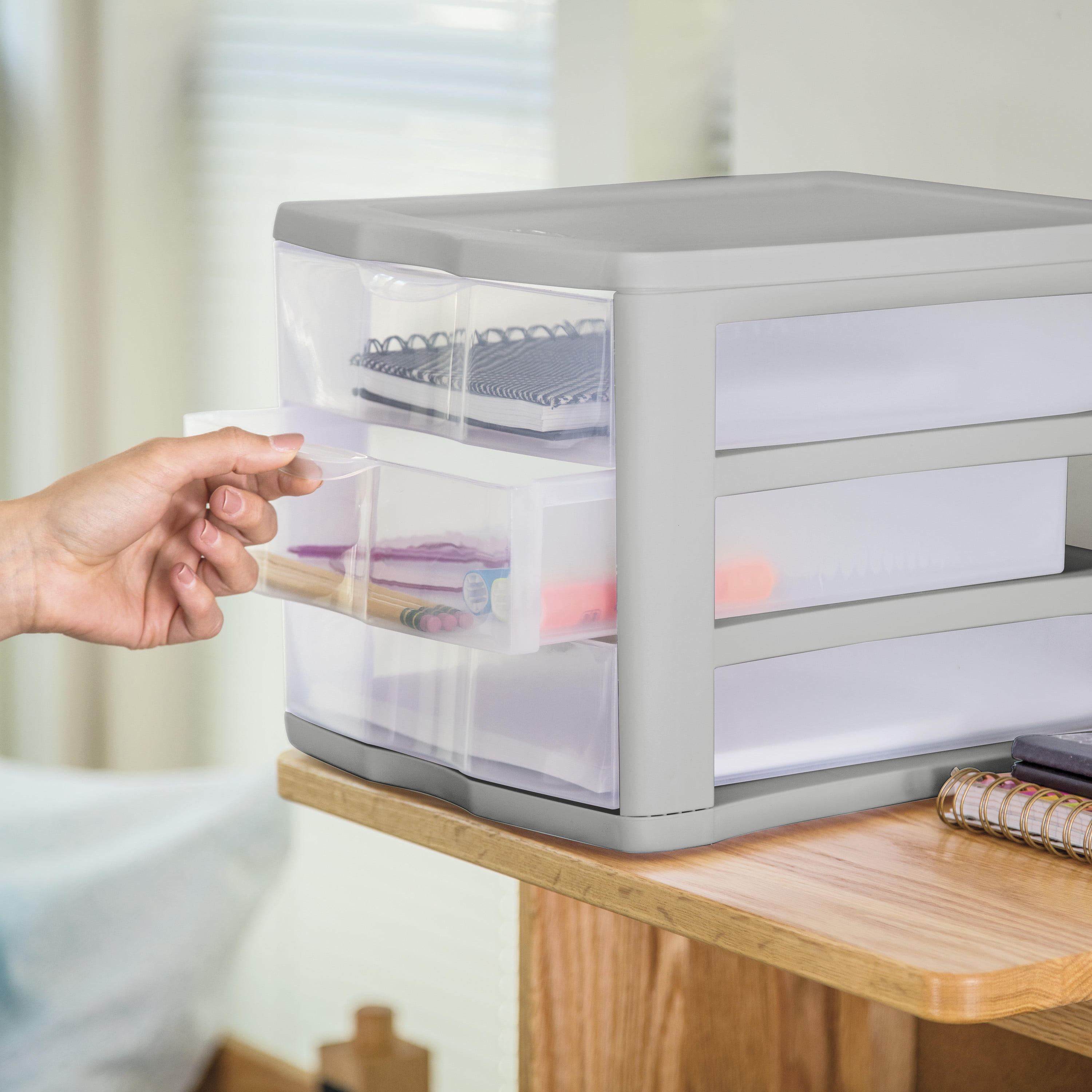 Sterilite ClearView 3-Drawer Wide Organizer - Clear/White, 14.6 x 14.5 x  10.6 in - Kroger