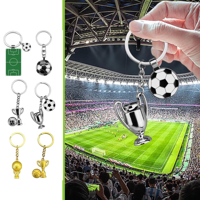 Llavero Trofeo de Fútbol, Colgante Todo Metálico, Recuerdo de Coleccionismo Deportivo de Fútbol 2026, Duradero, Diseño, Regalo, Ligero, Uso Versátil