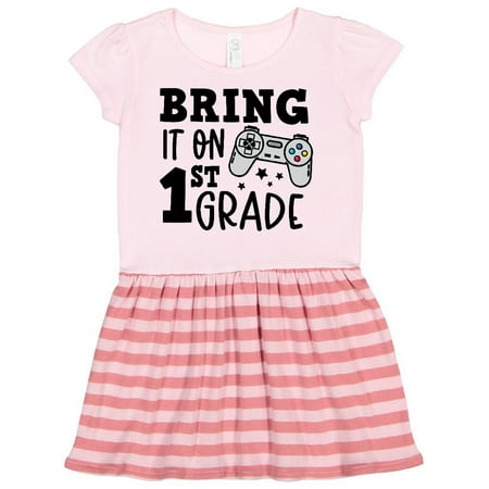 

Inktastic Bring it On 1st Grade Video Game Controller Gift Toddler Girl Dress