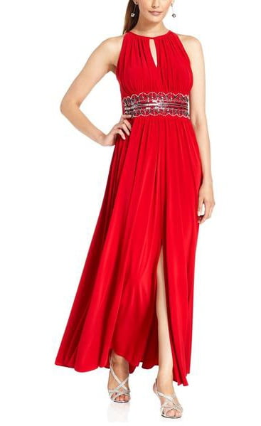 r & m richards sleeveless evening gown