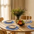 thumbnail image 5 of Dark Blue Retro Greek Key Round Placemats Set of 6 for Dinning Tables,Heat-proof Braided Table Mats 13 Inch,Geometric Greece Ancient Rustic Washable Place Mat for Kitchen Restaurant Party Table Decor, 5 of 9