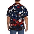 thumbnail image 3 of Gukieu Red Blue White Stars Print Men's Short-sleeved Shirts, Button-down Pocket Shirts, T-shirts, Beach Vacation Travel Summer Clothing-4X-Large, 3 of 5