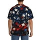 thumbnail image 3 of Fotbe Red Blue White Stars Camisa Estampada de Manga Corta para Hombre, Casual de Verano, Estilo Playero, Sin Arrugas-3X-Large, 3 of 5