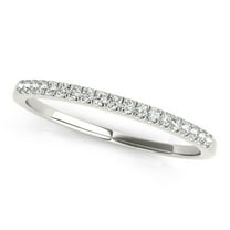 Aonejewelry 0.10 Carat Round Diamond Wedding Band In 10K Solid White Gold