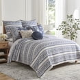 thumbnail image 5 of Levtex Home Adare Denim Reversible Twin / Twin XL Quilt Set (68x86in) with 1 Pillow Sham (26x20in) - Floral Bedding - Blue White - Cotton Twin Size Quilt Bedding Set - Lightweight, Soft, Pre-Washed, 5 of 6