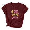 thumbnail image 2 of EGNMCR Chemises de Pâques pour Femmes Chemises Imprimées Manches Courtes Décontractées Col Rond T-Shirts pour Femmes, 2 of 3